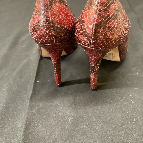L K Bennett Leather Snake Print Heels Red Brown Size 37 UK4 Brand New w Dustbag - Picture 4 of 7